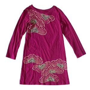 Tea Collection Magenta Floral Long Sleeve Dress